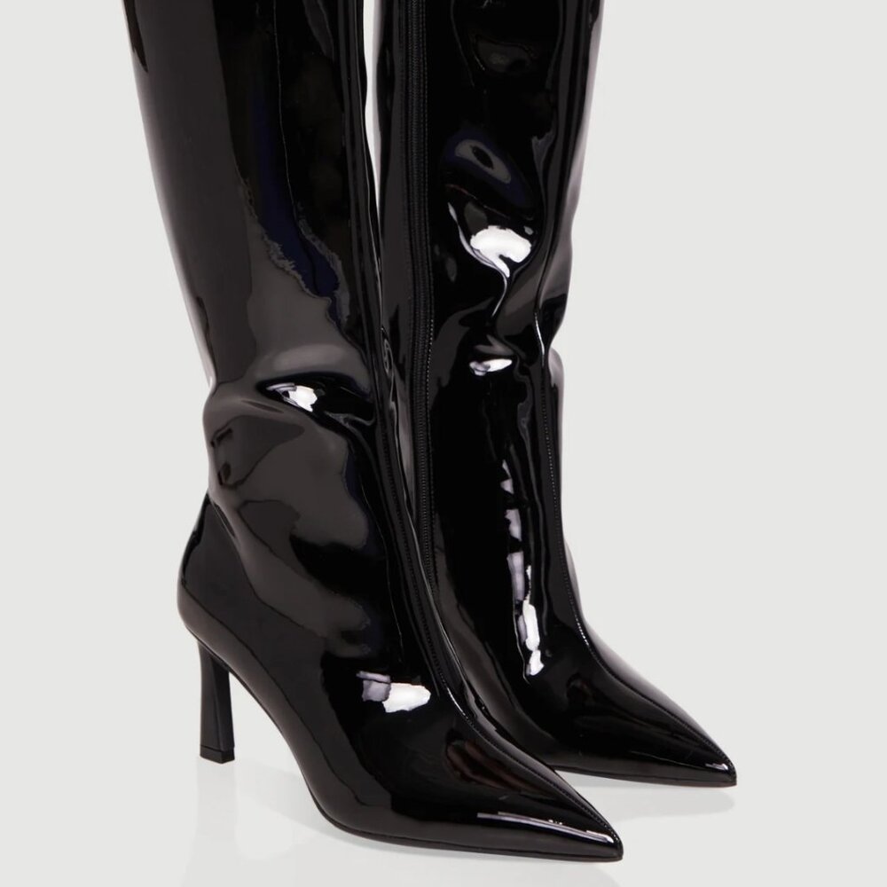 H&M Edition Patent Leather Knee High Boots